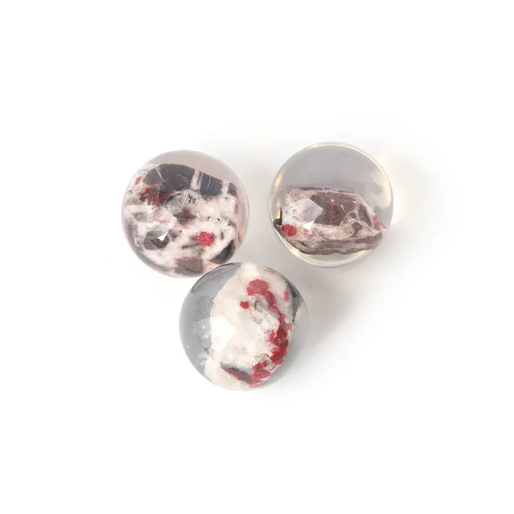 HUIYING Beautiful natural Cinnabar mineral crystal sphere quartz ball decor for craft gift