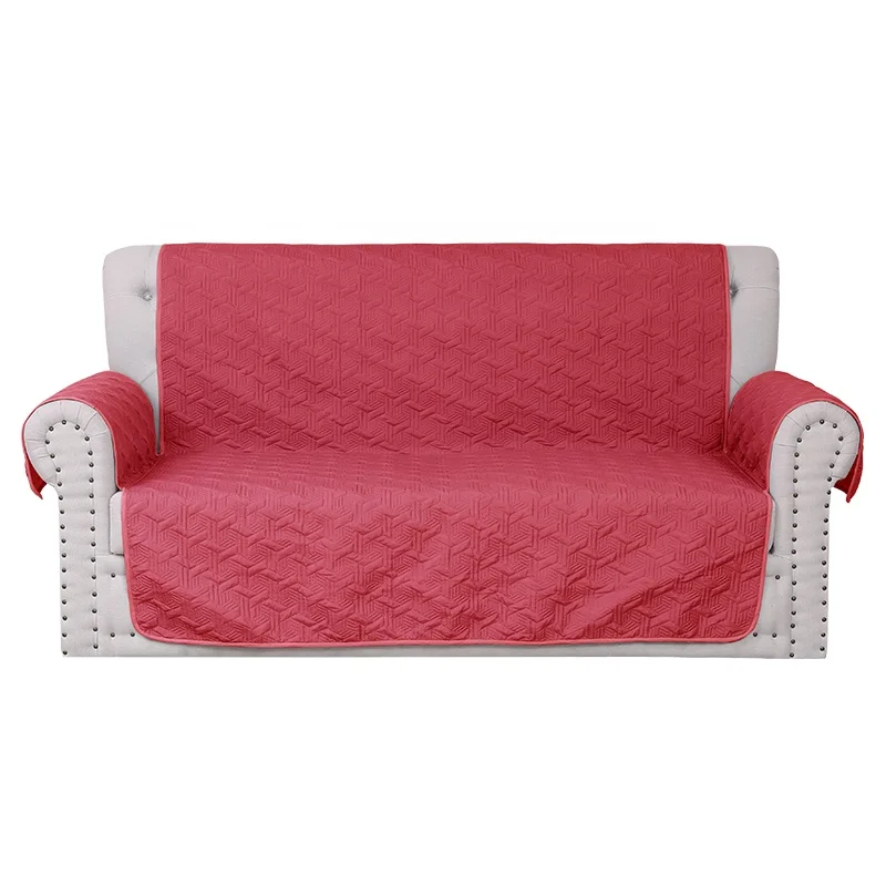 Perfect Fit Sofa Seat Mat Cover Elastic Solid Color Pets Kids Furniture Protector Washable