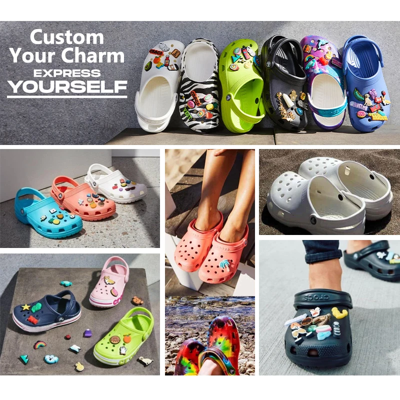 BHC OEM/ODM customized shoe charms for croc shoe soft PVC 2D/3D cartoon buckle lace clips led charms shoe parts & accessories