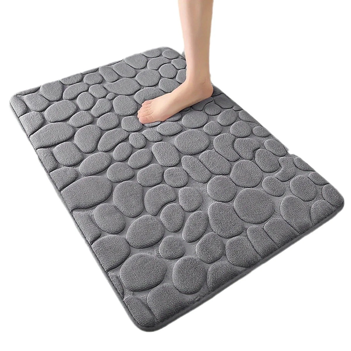 2024 Soft and Comfortable  Foam Bath Rug with Cobblestone Embossment Pads Shower Decor Bathroom Mat