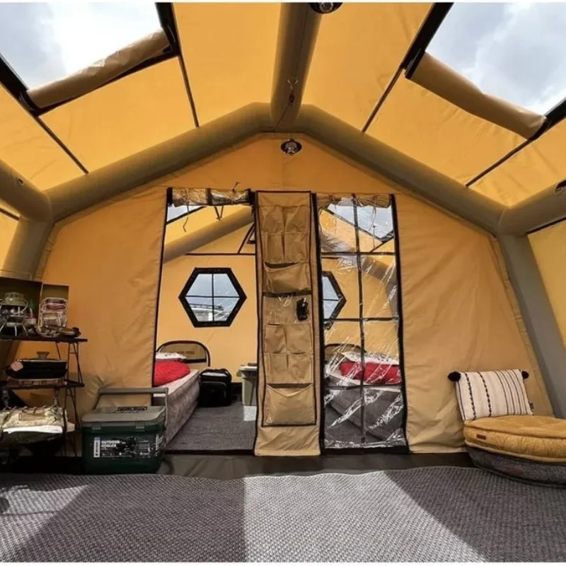 Rongtou Customized Luxury Polyester Air Family Tent Portable Large Glamping Air Tent Desert Inflatable Camping Outdoor  tent