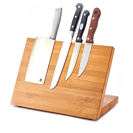 Bamboo Magnetic Knife Knife Stand Holder Block Wood Kitchen Storage Holders & Racks Non-folding Rack Eco-friendly