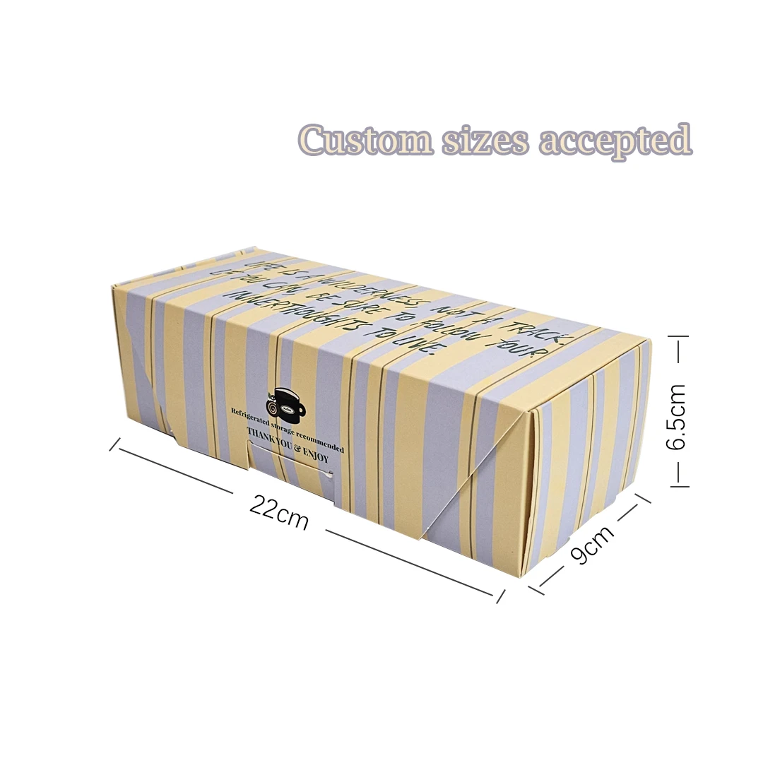 Custom Printed Cardboard Packaging Croissant Box Flat Fold Cupcake Boxes Sweets Gift Box