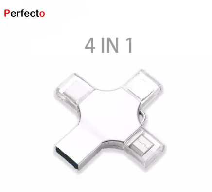 3.0 Fast speed OTG Pendrive 128GB 4 In 1 Custom USB Flash Drive Type c u disk for iphone Type C