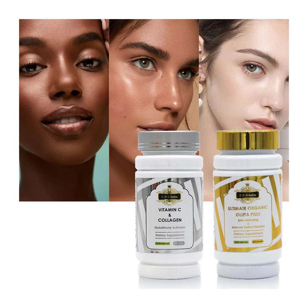 5D Gluta Collagen Supplement Best Whitening Capsules Dark Spot Remover Lightening Skin Whitening Pills For Black Skin