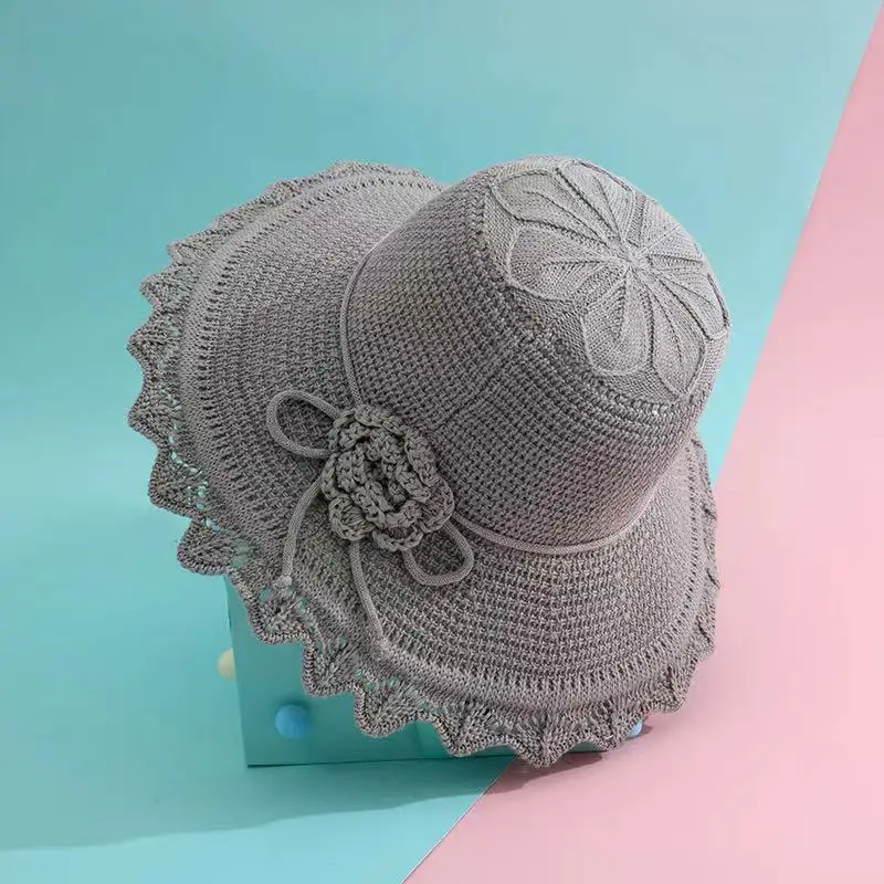 2024 Summer Wide Brim Beach Fedora Paper Crochet Straw Hats Good Quality Cheap Price Embroidery Knitted Sports Outdoor Travel