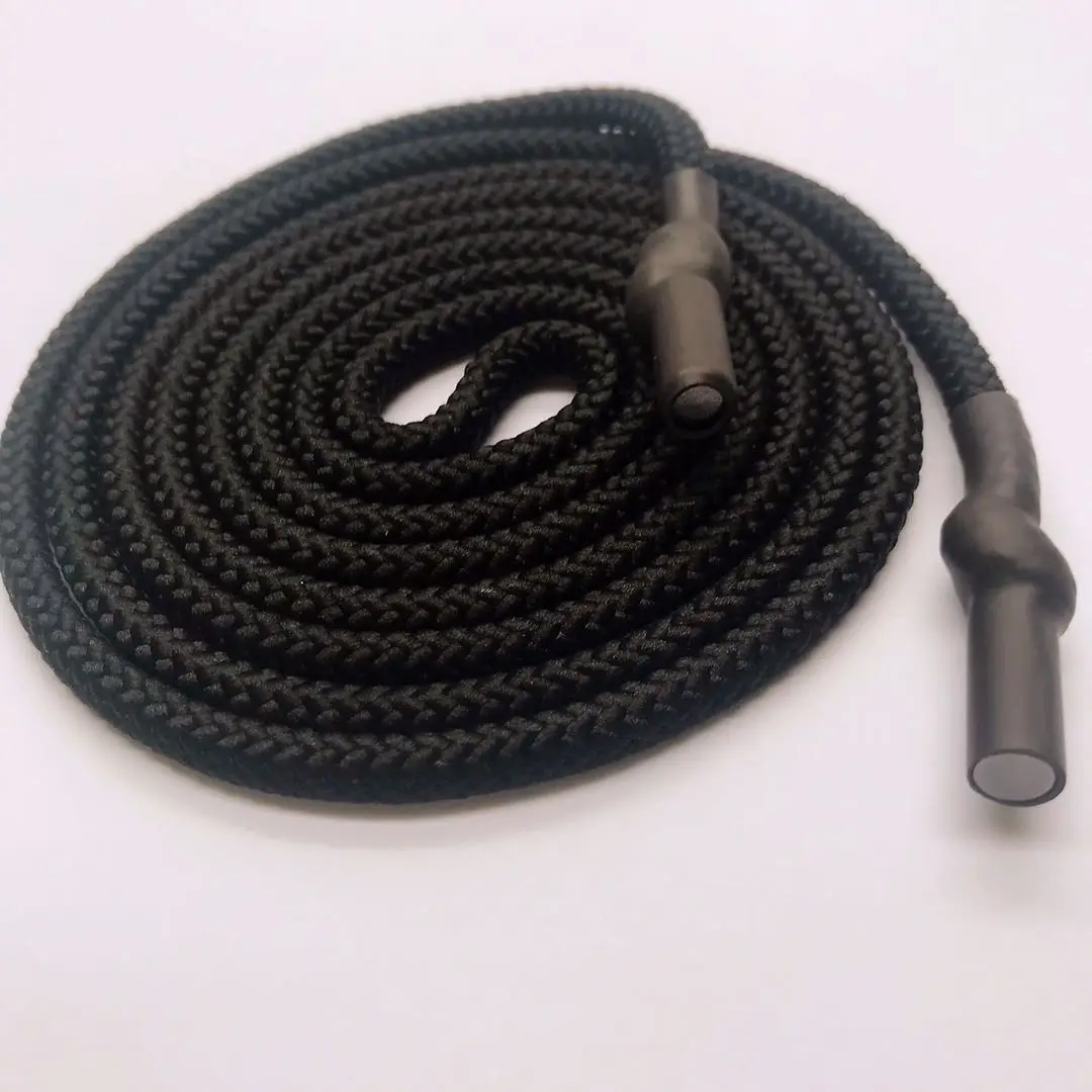 
5mm polyester round hoodie drawstring with heat shrink tube and metal aglets 