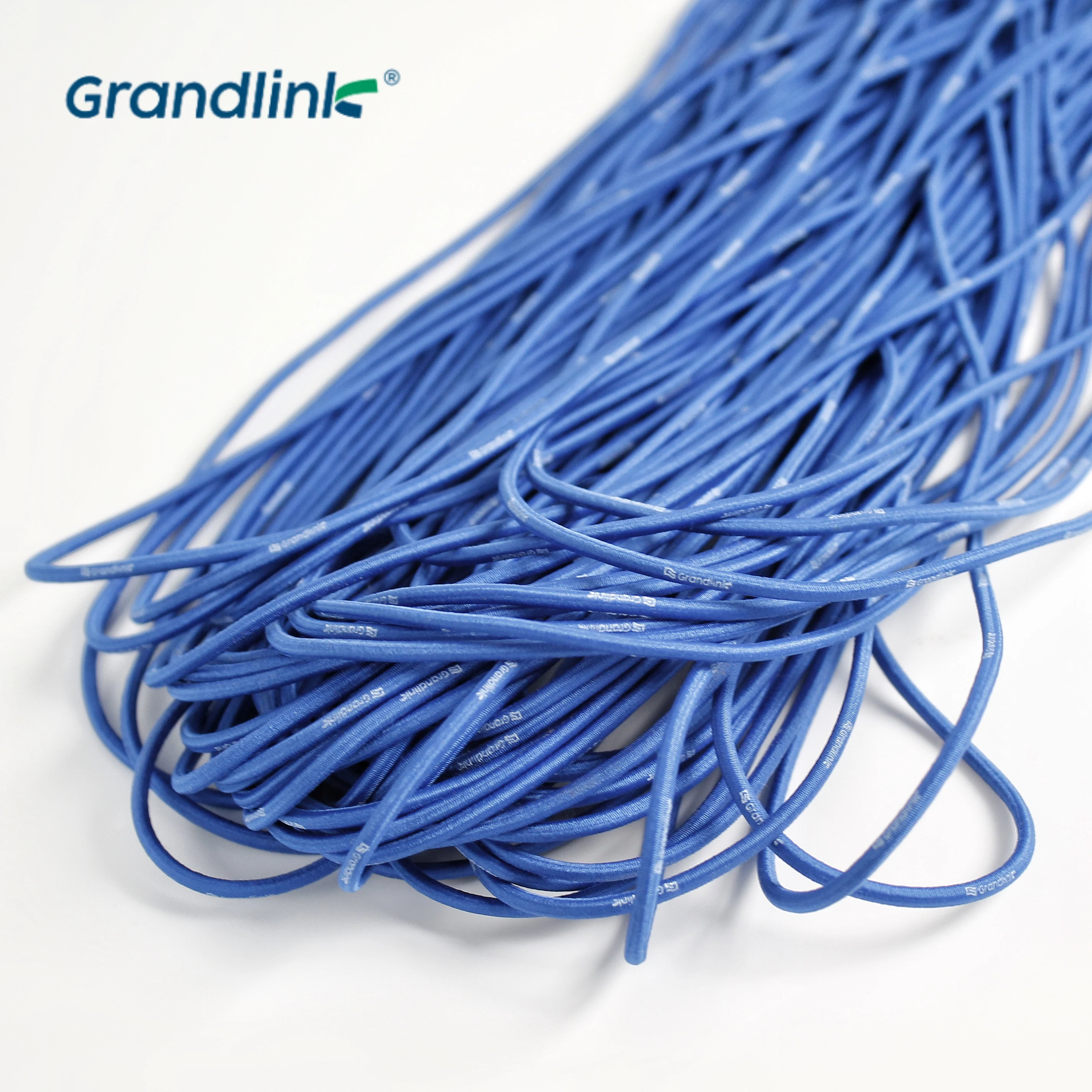 Wholesale 1mm 2mm 3mm 5mm round Latex Elastic Rope 100% Polyester Braided Cord with Custom Length