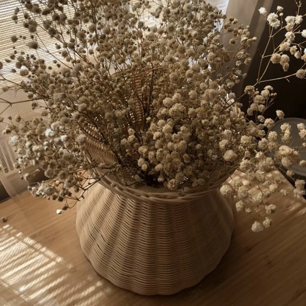 Новинка 2023, декоративная настольная ваза ручной работы из бамбука и ротанга для домашнего декора