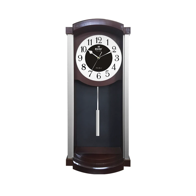 European style living room metal clock face rectangular plastic swing fashion wall clock