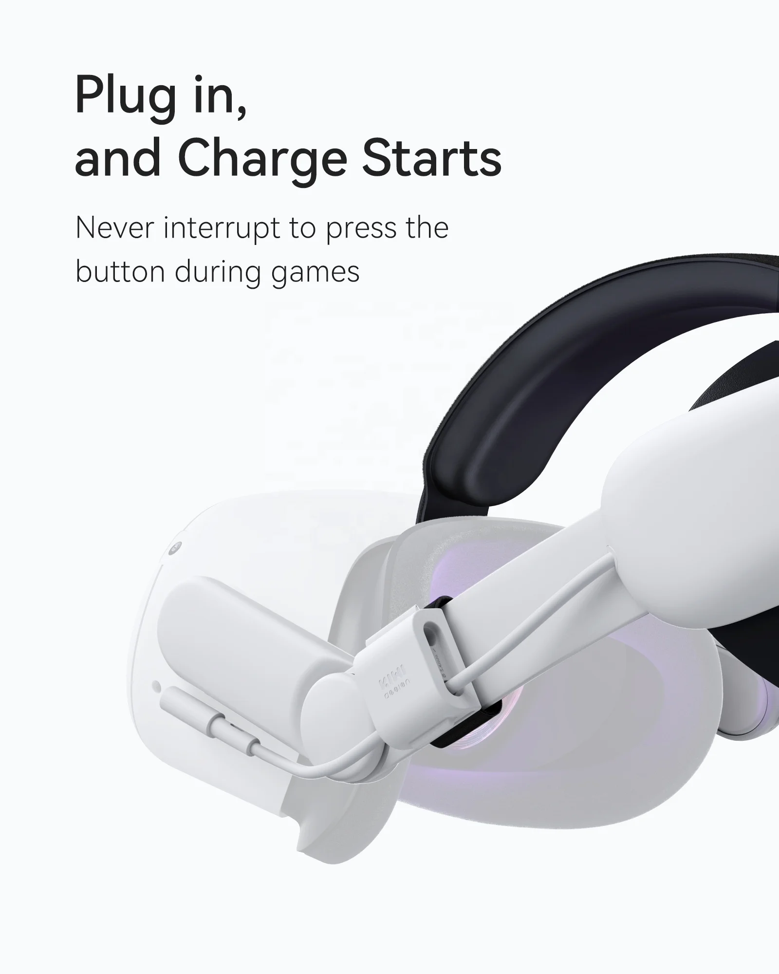 KIWI design Comfort Head Strap with Battery for Meta/Oculus Quest 2, Elite Strap with 6400mAh Battery Pack