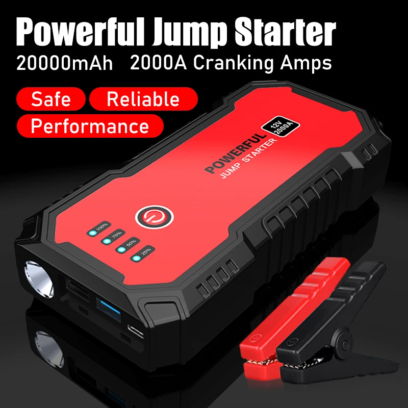 Лидер продаж Суперконденсатор 12 В многофункциональный автомобильный Jumpstarter 20000 мАч портативный стартер со светодиодным светом
