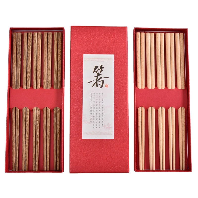 High-grade Chopsticks Japanese Korean Chinese Style Sushi 5 Pairs Gift Set Bamboo Reusable Chopsticks with Case