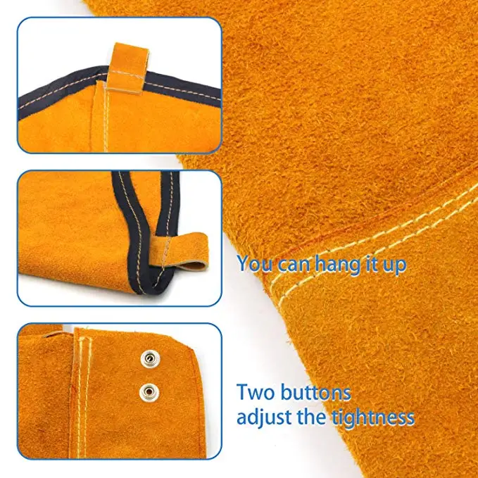 Swelder Cowhide Leather Protection Fire Resistant Welding Sleeves For Welding Safety Equipment