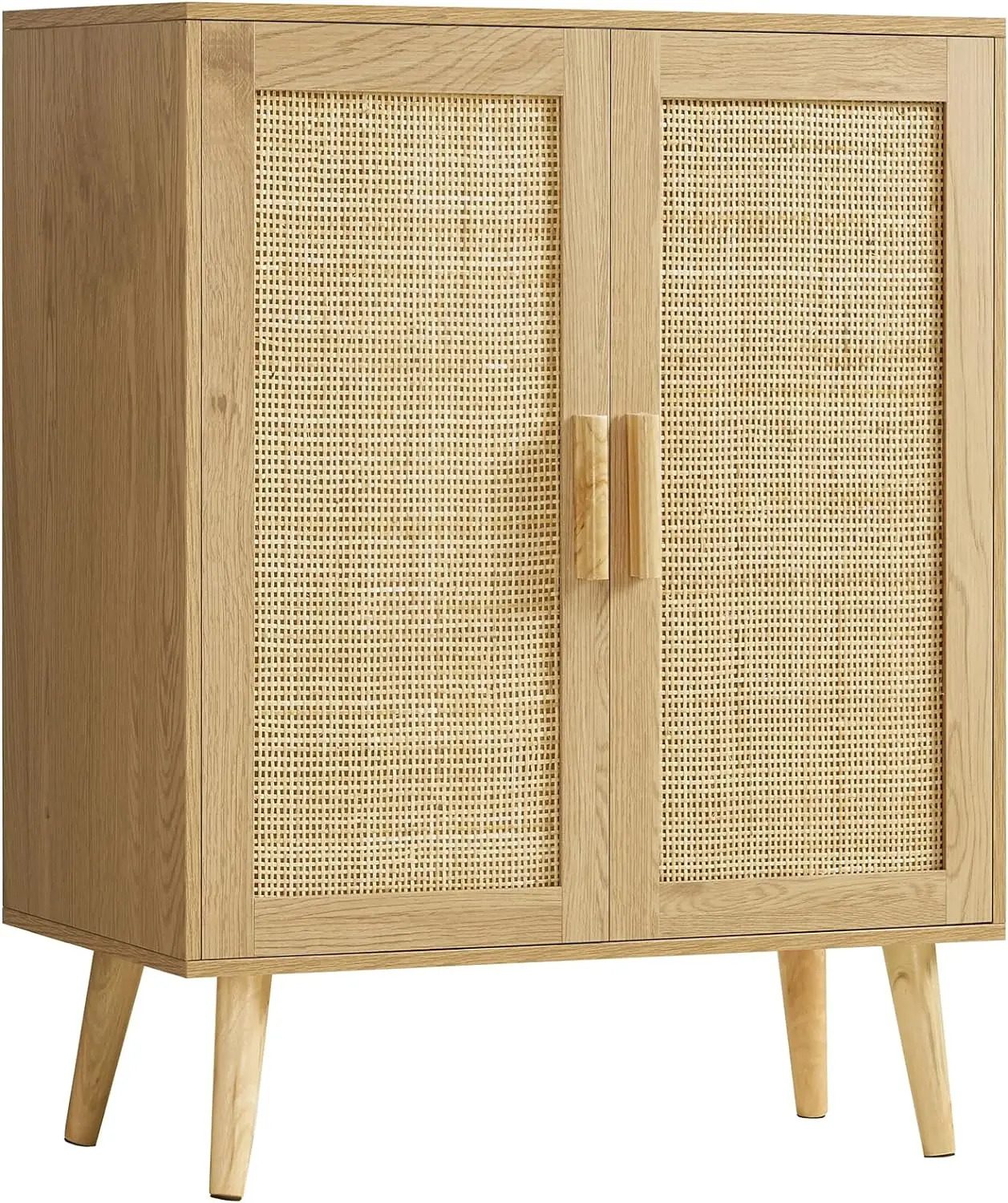 Zhongou Amazon Hot Sale Storage Rattan Cabinet with Adjustable Shelf Sideboard Coffee Console Table for Living Room