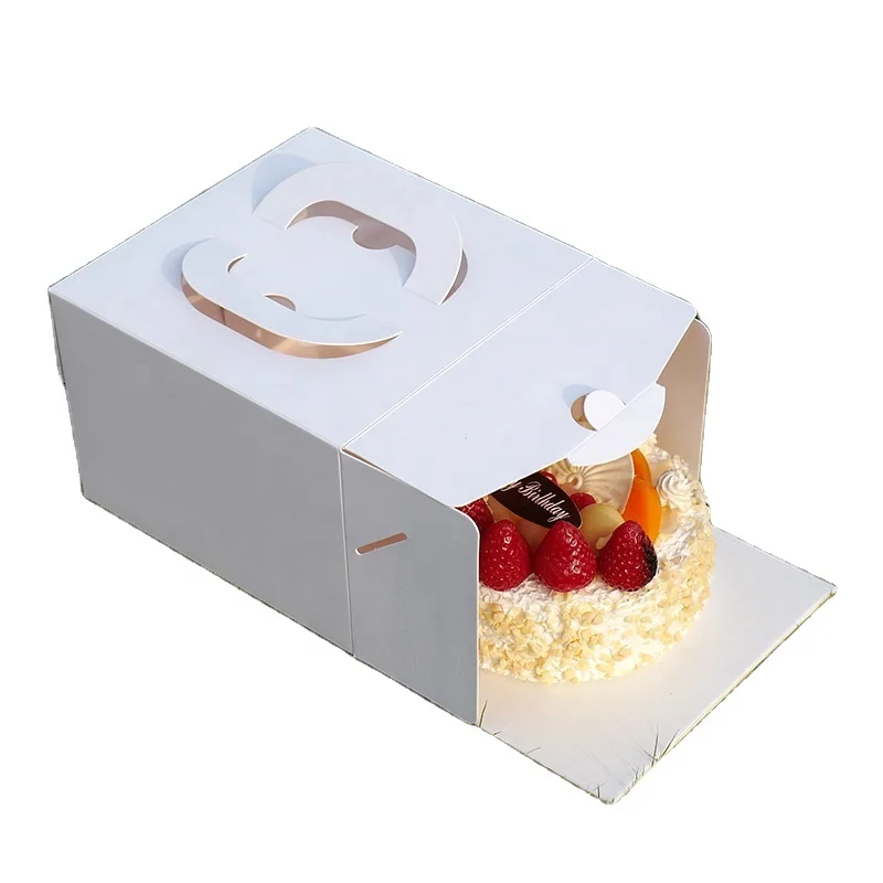 Wholesale party birthday wedding paper large cake box custom cake box with handle