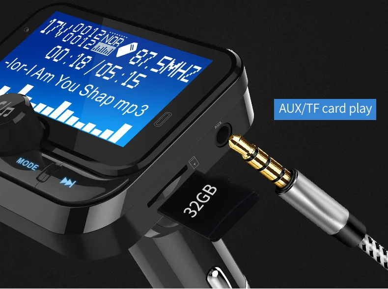 Wholesale  LCD Display Wireless In-Car FM Adapter Car Kit  Car  MP3 Player  BC32  Fm Transmitter