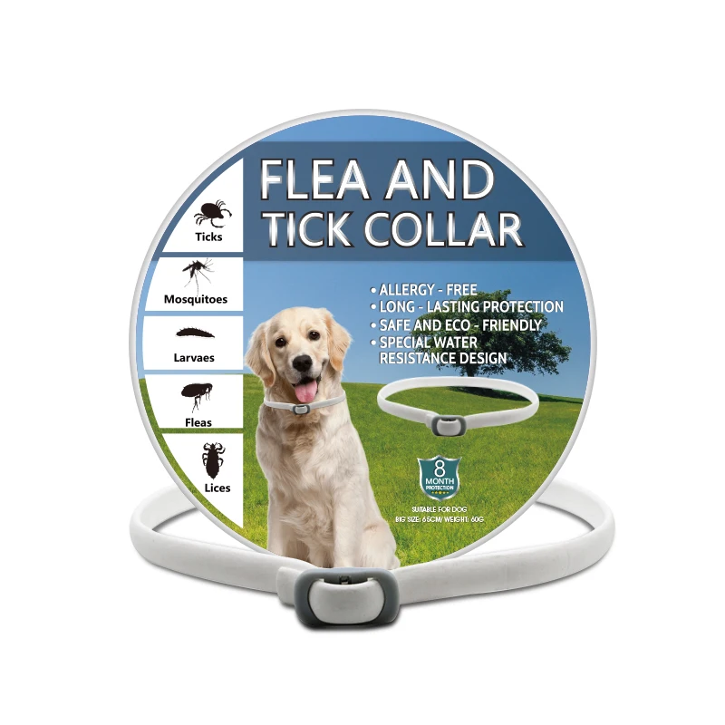 OEM Flea and Tick Collar for dogs No Deet Essential Oils Based 8 Moths Pets Dogs Protection
