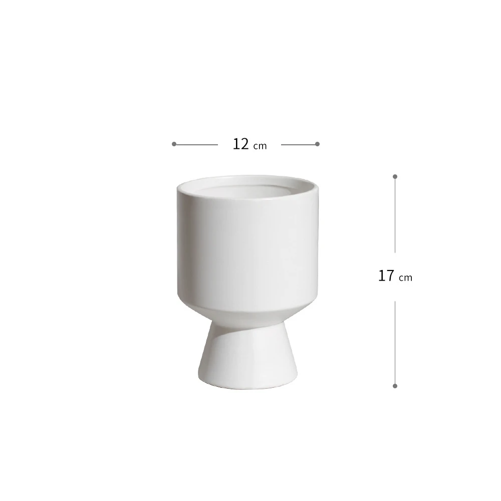 Cheap Price Matt Minimalist Modern Small 17cm Tall Cylinder Black White Ceramic Pot for Plant Succulent Indoor
