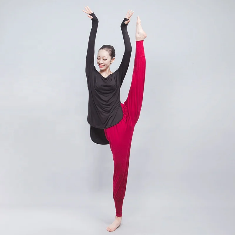 Adult Women Harem Pants Ballet Training Stretch Dance Pants for Women Picture 2 Piece Performance Satin Pants Stage & Dancerwear