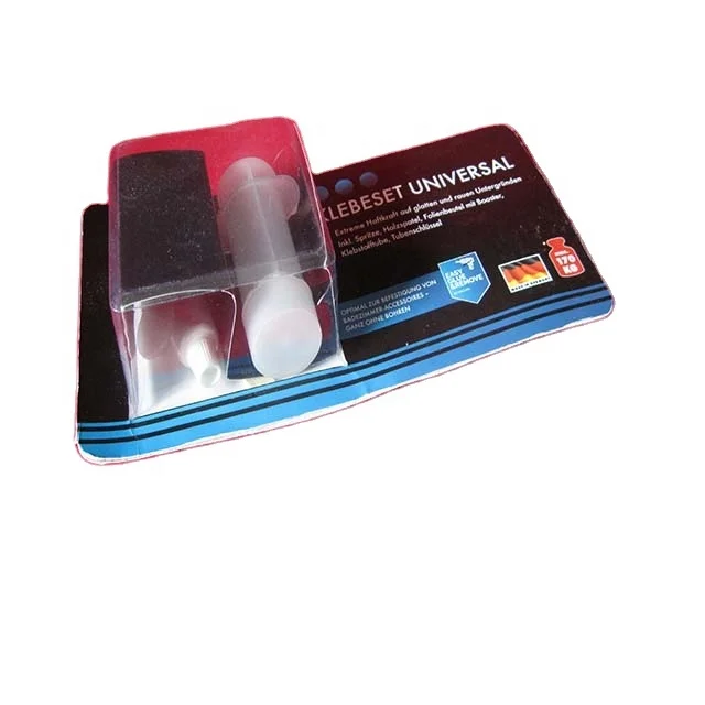 Custom heat seal double blister with  adhesive  paper  card