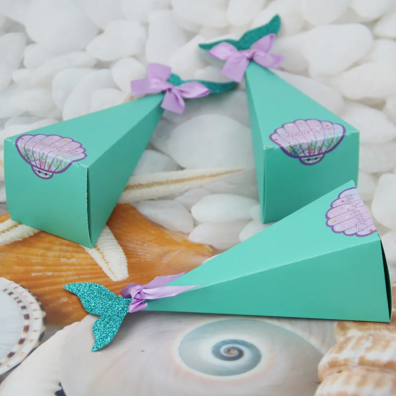 Spot wholesale mermaid triangle tower party candy box