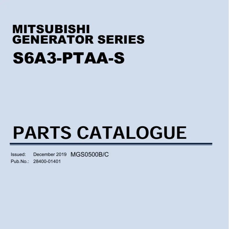 Provide for free Diesel Engine  Catalogue Service Manual Operation&Maintenance Manual Suit For MITSUBISHI S6A-PTAA Series Engine
