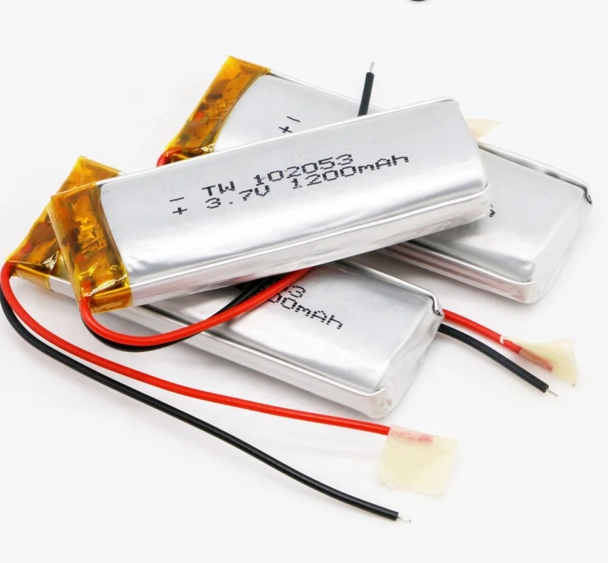 102053 1200mah 3.7v high capacity size rechargeable small lithium polymer ion battery cells pack