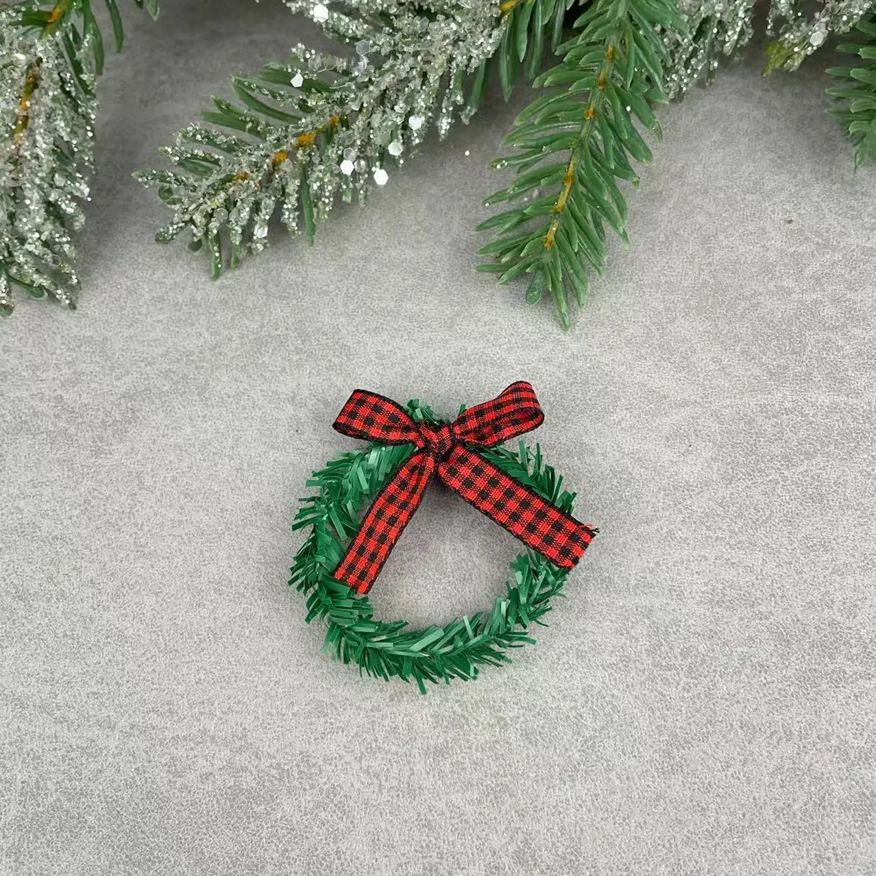 1:12 Dollhouse Miniature Mini Hemp Circle Plastic Teng Strip Simulation Small Christmas Wreath Grass Ring Door Knocker