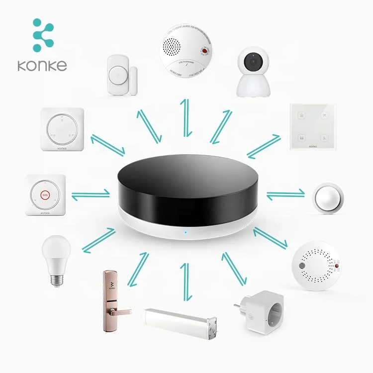 Konke wifi wireless zigbee 3.0 home security alarm system