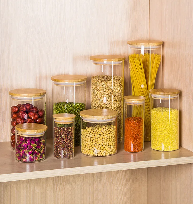 
New Glass Storage Jar With Sealed Lid Multigrain Jar Kitchen Supplies 