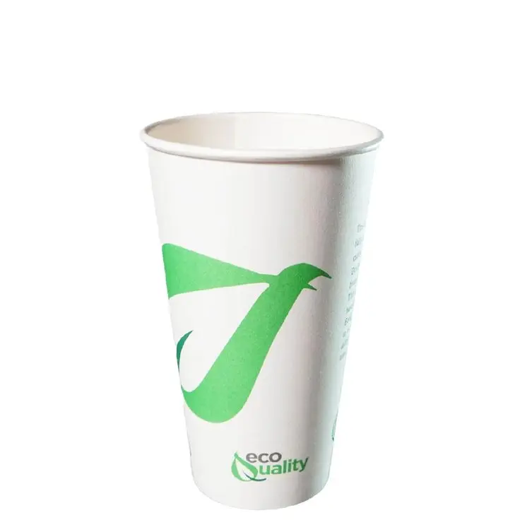 Custom Print 6.5oz 8oz 12oz Biodegradable PE Lined Single Wall Disposable Coffee Paper Cup for Hot Drink
