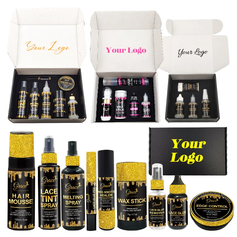 Customized Label Lace Glue Lace Melting Hair Glue Spray Wig Lace Tint Foam Mousse Vendor