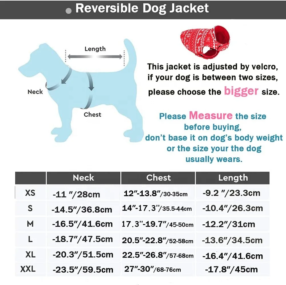 Reversible Pet Christmas Clothes Warm Vest Christmas Clothing Coat Year Costume for Puppy Chihuahua Dog New Anhui Fleece Winter
