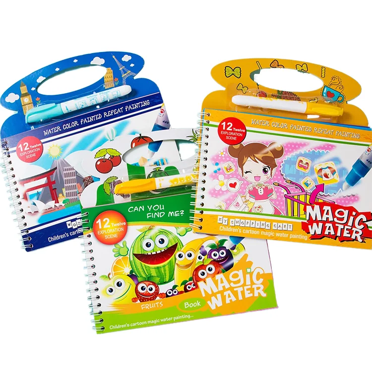 Reusable Kids Painting Board Learning Notebook Doodle Cartoons Animal Education Gift Magical Drawing Book Water Coloring Books