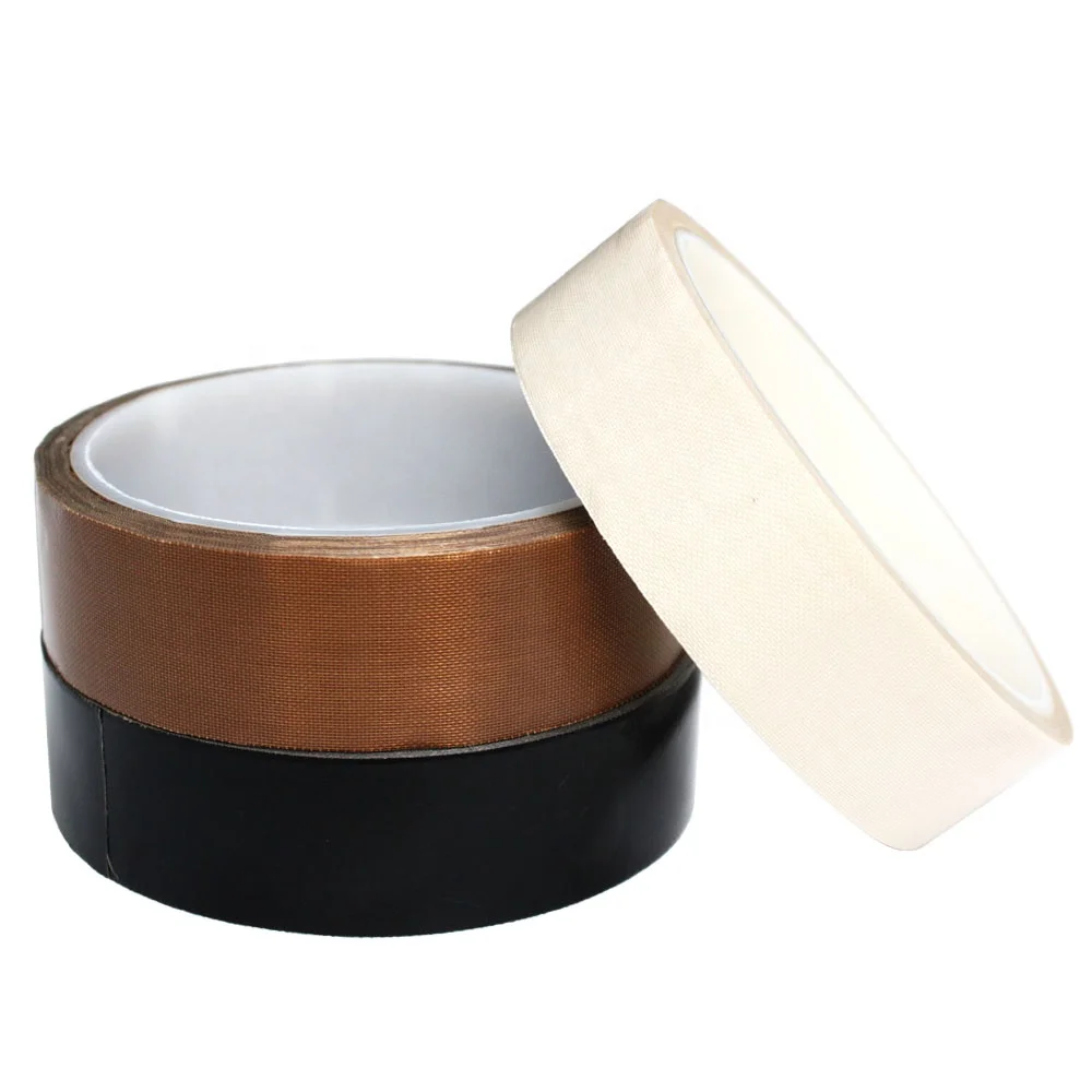2- Heat Resistant Anti-Static Low-Static ESD PTFE Coated Fiberglass Glass Cloth with Silicone Glue Self Adhesive Tape