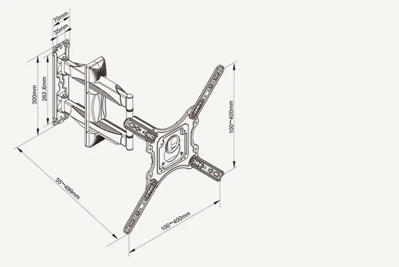 Настенное крепление NBG DF400 для телевизора с плоской панелью и ЖК-дисплеем 32-52 дюйма, макс. VESA 400*400 мм, поддерживающий кронштейн для монитора 32 кг