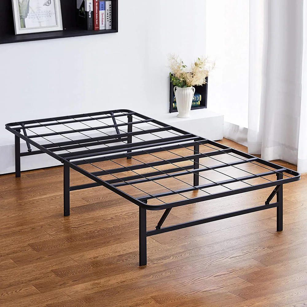 Furniture Folding Metal Bed Frame, 14 inch Metal Comfort Base