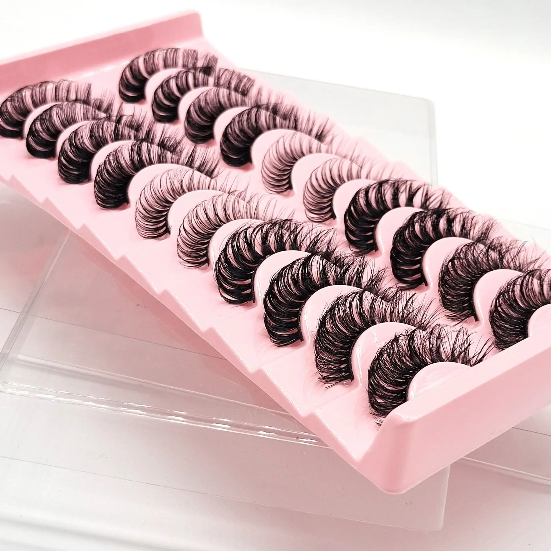 FX-RS01 Russian Roll Thick Big Eye 10 Pairs Pack Reusable Private Label Russian False Eyelash Natural Faux Mink Lashes