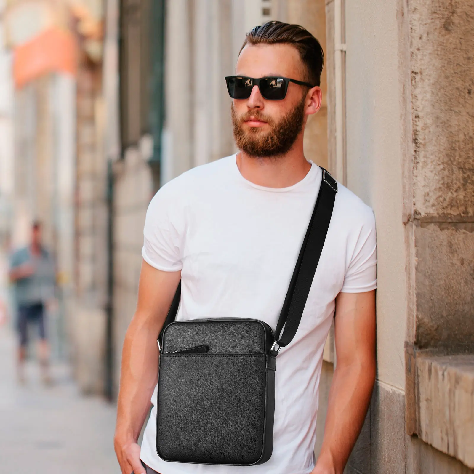 Custom PU casual messenger mens bags fashion sling leather crossbody shoulder bag man leather shoulder bags for men