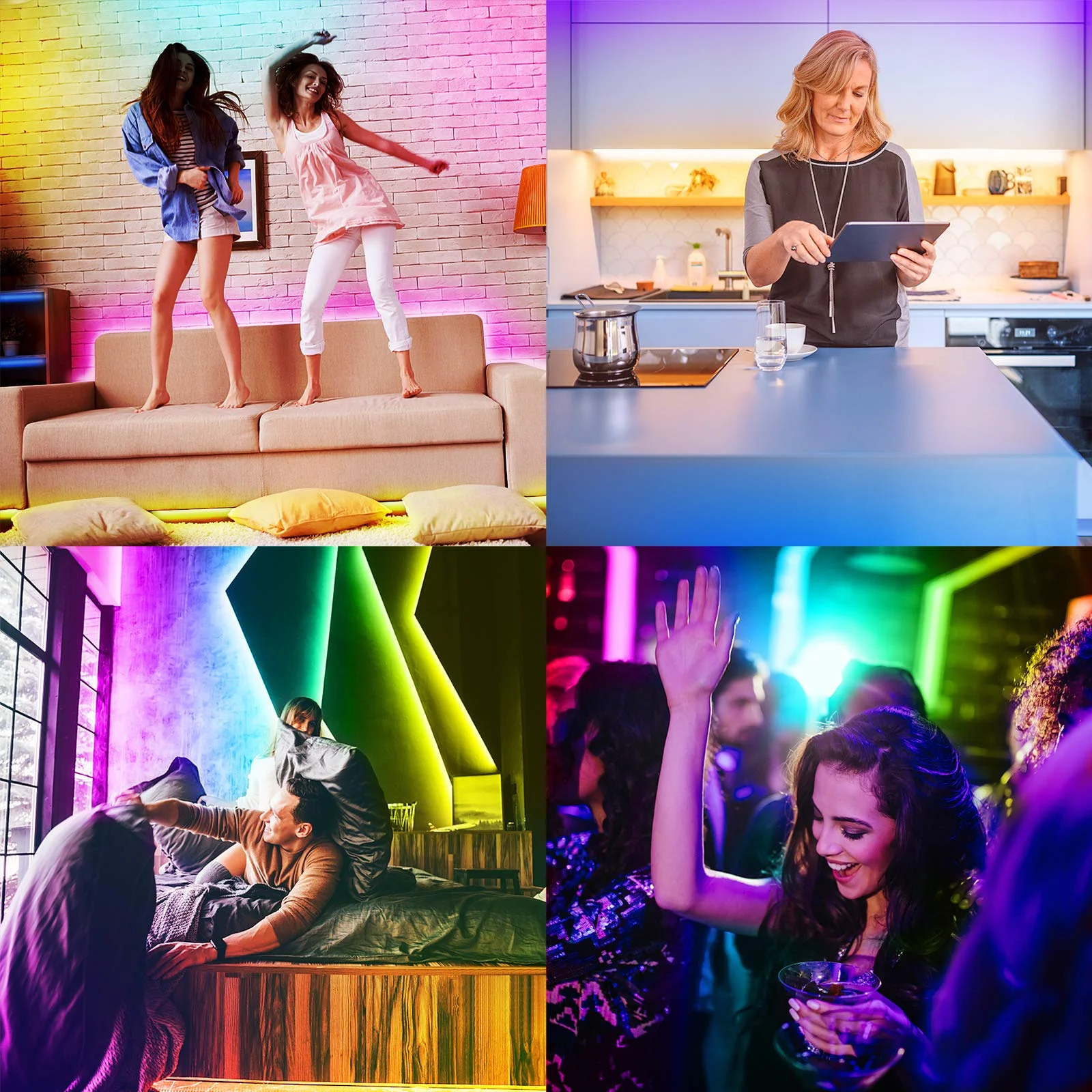 Guangdong Wholesale 100ft 30m 12V Luces 5050 Multi-color RGB Red Green Blue Led Strip Lights with 44keys Remote Control