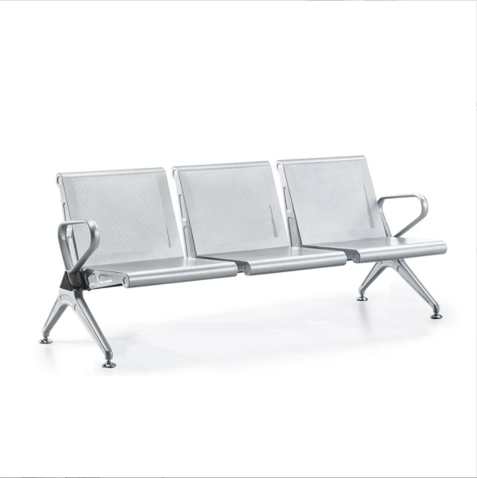Aluminum Alloy 3 Seat Reception Chair in Public Places Bus Station Airport Chair Hospital Patient PU Waiting Chair