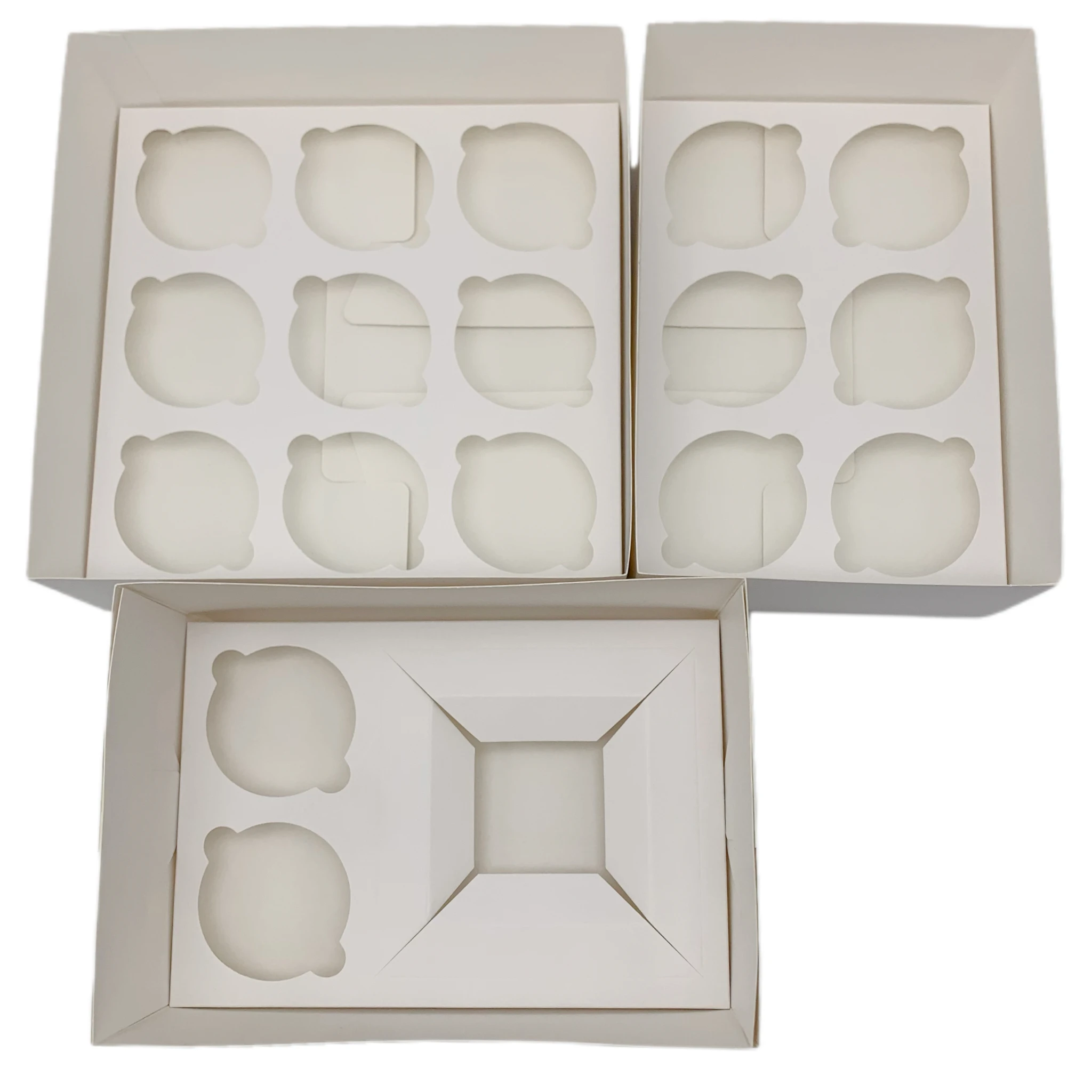 custom cake  box white cake packaging boxes hot sale cupcake boxes transparent plastic cover cupcakes package with PVC clear lid