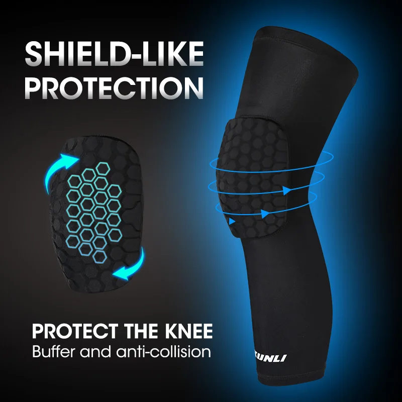 Honeycomb Anti Collision Protective Elastic Support Sleeve Compression Knee Brace Basketball Volleyball Knee Pads