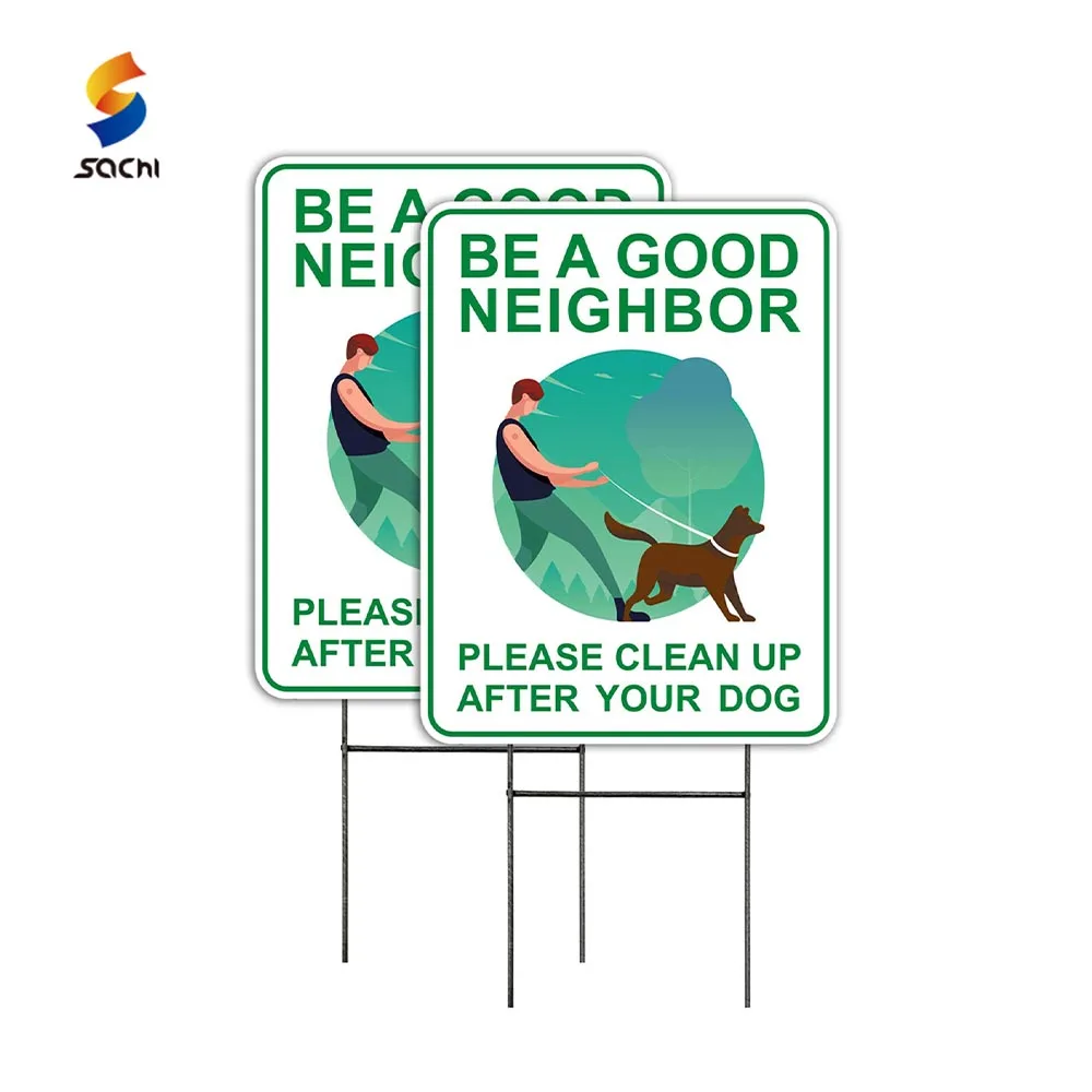 Custom dog yard sign no dog poop yard sign and beware of dog pp yard sign