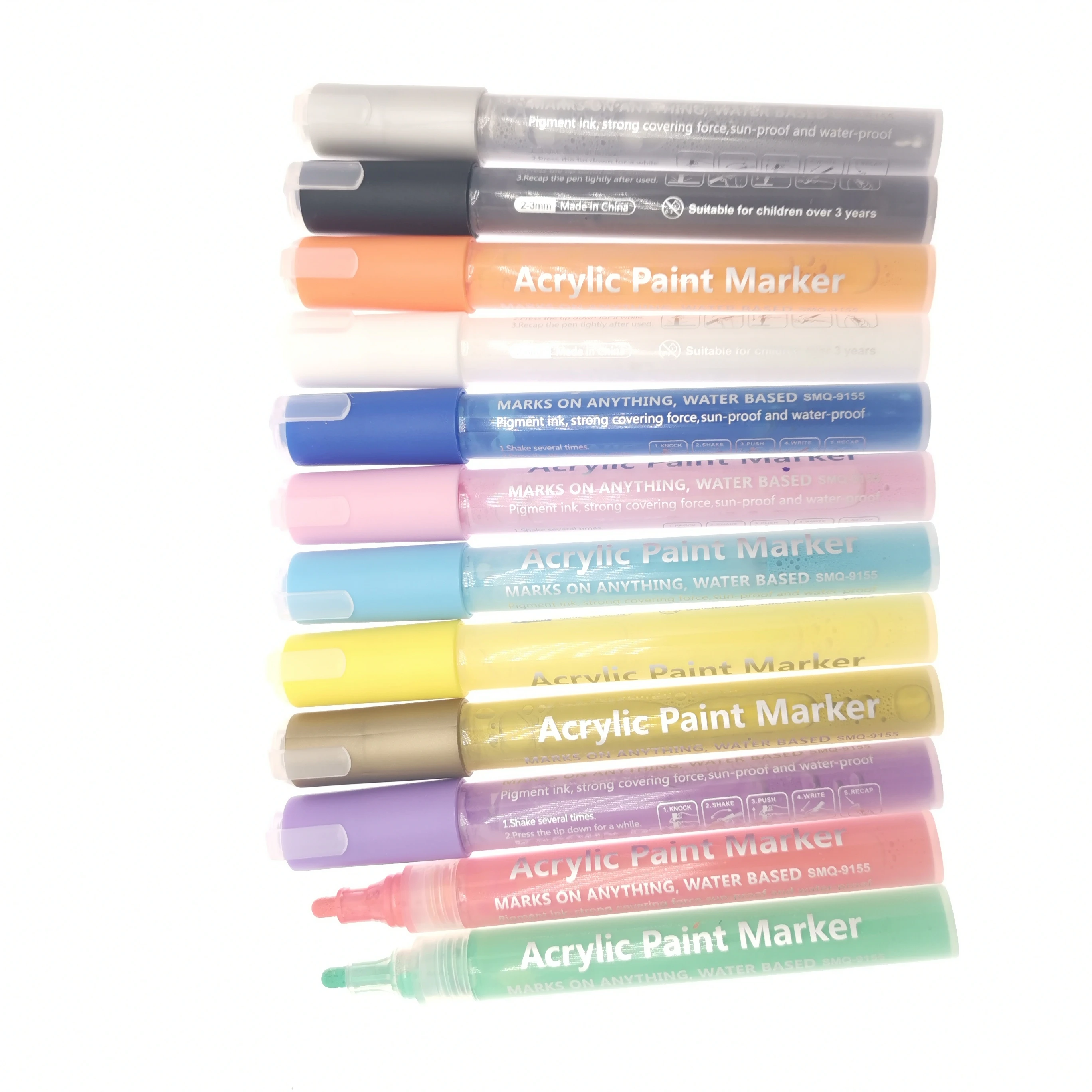 Amazon Custom Logo Accepted 30 Colors Plastic Fine Tip Paint Marker Set Of Nylon Nib Acrylic Paint Marker For Student Drawing