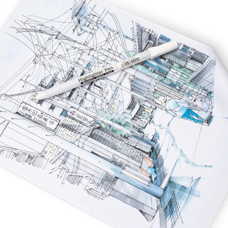 3 Pcs Creative White Ink Gel Pen Highlight Marker Pen 0.8mm Fine Tip Markers highlighter Pen