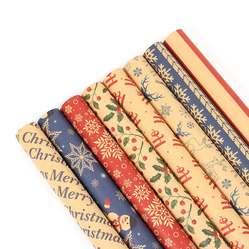Eco friendly	Christmas theme wrapping paper manufacturers kraft  Wrapping Paper roll