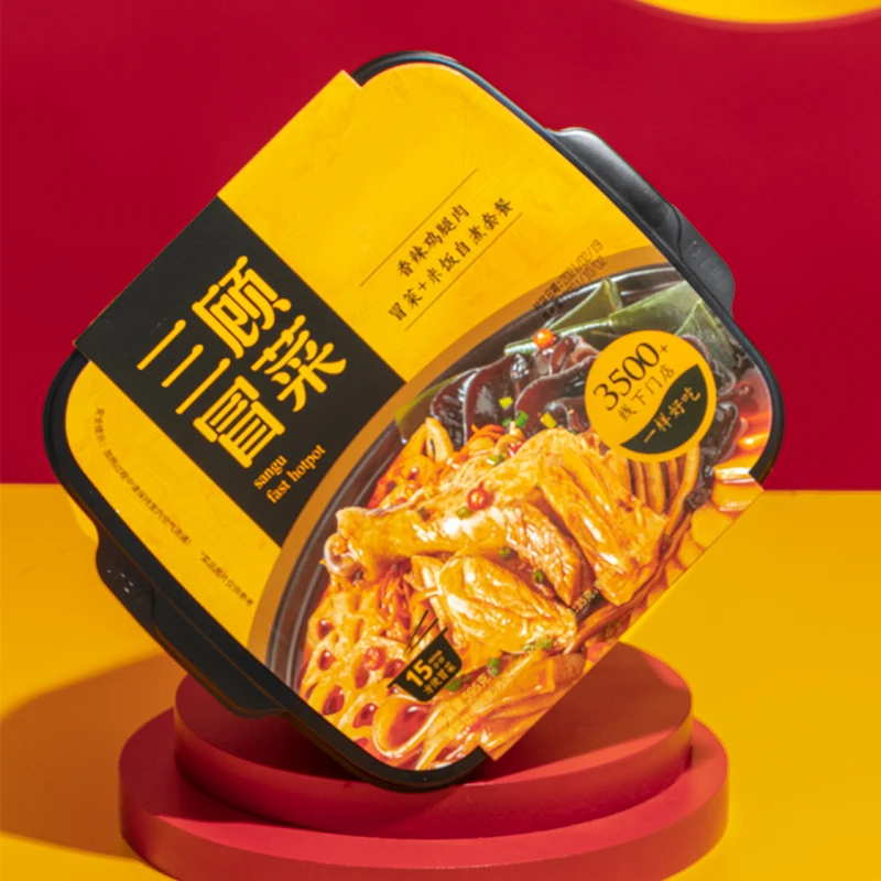 Spicy Chicken soup Self Heating food 595g/Box Spicy Hot Pot Self Heating Yummy Instant Hot Pot OEM