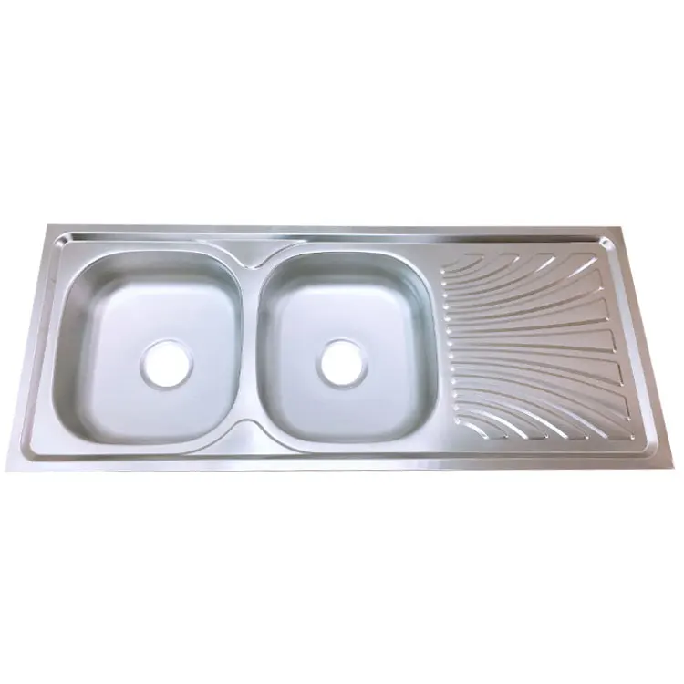 
High quality durable rectangular primary color double basin 201 stainless steel kitchen sink 